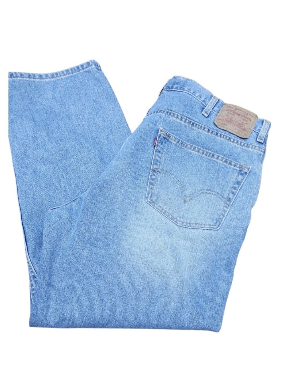 Levi’s 550 Jeans Men’s Size 42x30 Relaxed Fit Light Wash 100% Cotton Denim 90's - Picture 1 of 13